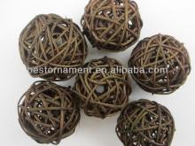 Brown color woven Wicker ball