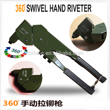 Heavy Duty Swivel Head Hand Riveter Rivet Gun Metal