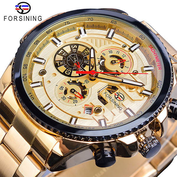 New Luxury Sport Watch with Three Dial Calendar Display and Stainless Steel Band - Latest Arrival