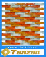 Lotus Yellow Carrara White Glass Mosaics