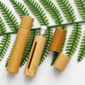 Essential Oil Glass Roller Bottle With Bamboo Cap