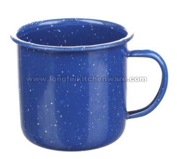 Enamel Mug Seamless In Dark Color With Speckle