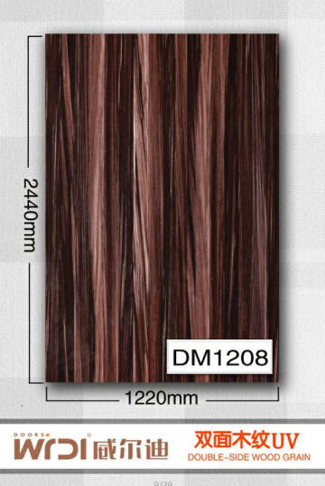 High Gloss UV MDF wood grain veneer for Cabinet door