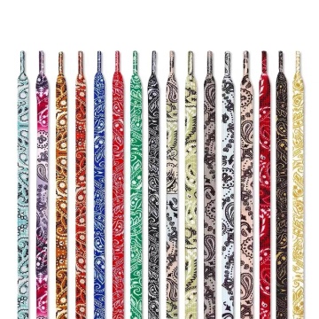 Colorful Bandana Paisley Pattern Sublimation Print Polyester Shoelaces for SB Dunks