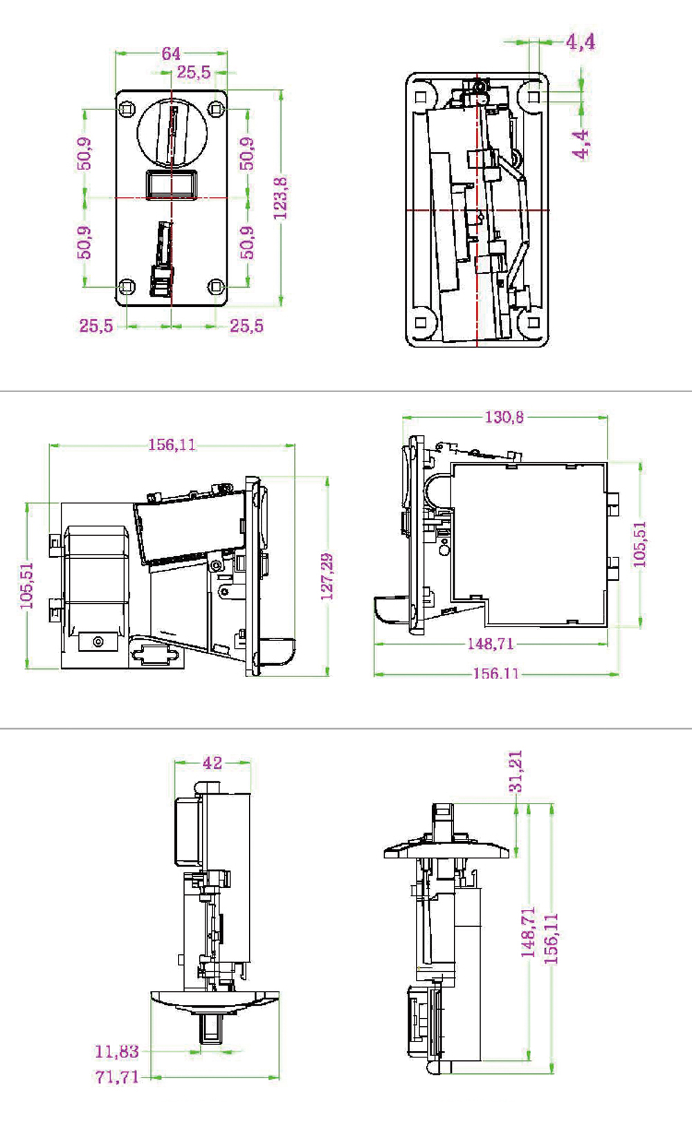 Partihandel Multi Coin Operated Timer Board Coin Acceptor