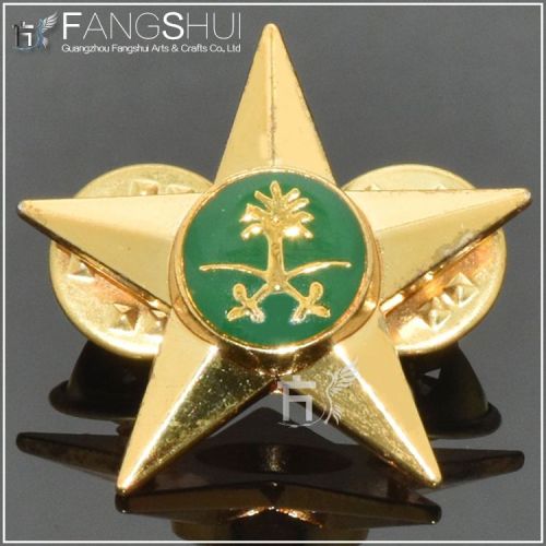 Coustom classy sheriff star shaped badge lapel pins