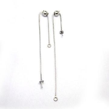 2016 new design jewellery earrings silver box chain earring