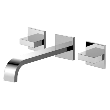 Wall installation double lever basin mixer