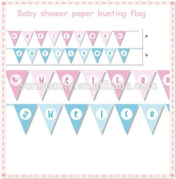 Hanging paper bunting flags decoration