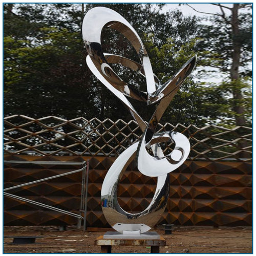 Ornament sztuki ogrodowej abstrakcyjna rzeźba ze stali nierdzewnej
