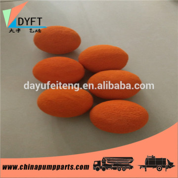 concrete pump orange natural column rubber foam cleaning sponge balls tubing cleaning ball