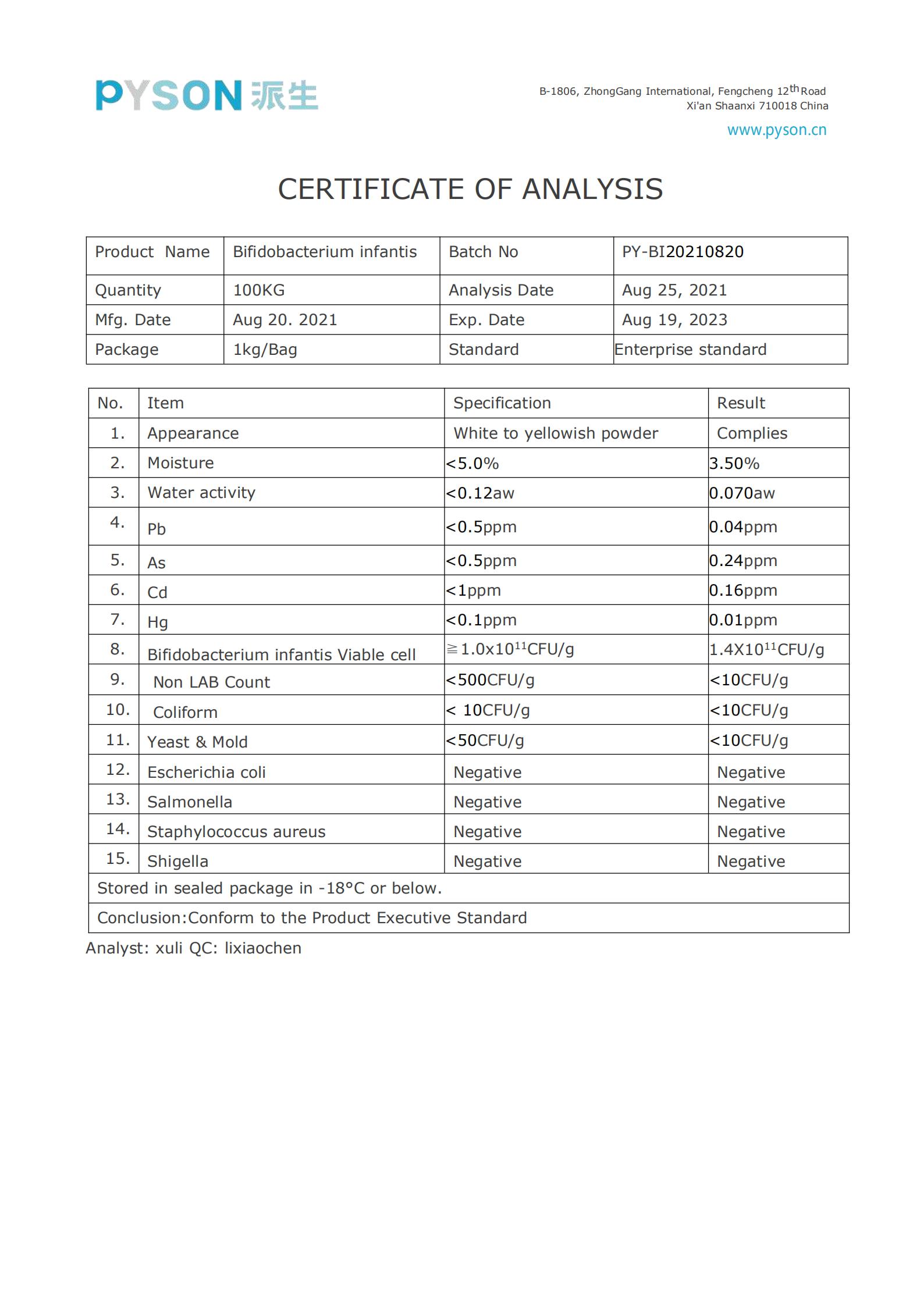 Bifidobacterium infantis