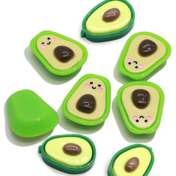 Leuke Hars Simulatie Fruit Avocado Plaksteen Cabochon Plaksteen 3D Hars Avocado Voedsel DIY Ambachtelijke Haardecoratie Accessoire