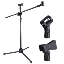 Dual Mic Clip Tripod Microphone Stand