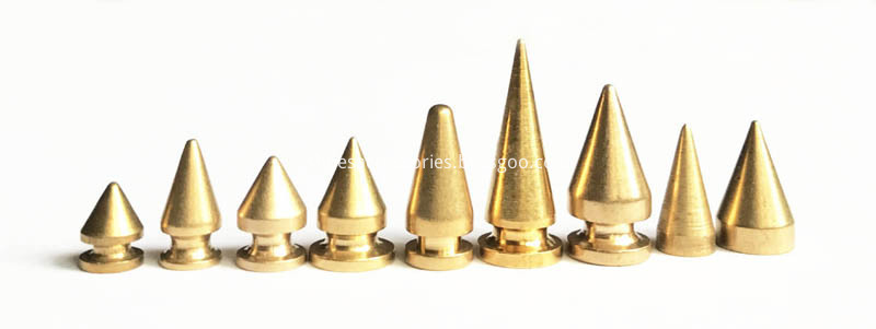 ScrewBack Spikes Solid Brass Studs