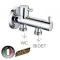 Accessorio per rubinetti da bagno Valvola angolare multifunzione in ottone con 2 maniglie