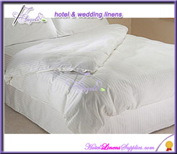 100% cotton white stripe hospitality linens for luxury hotels