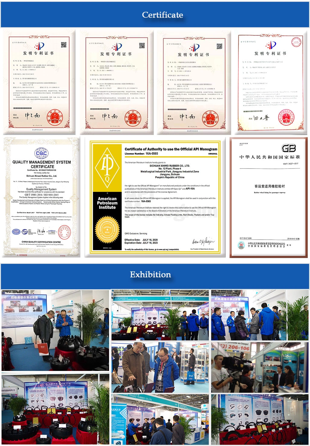 OEM Rubber Spare Part API 13 5/8′ ′ Standard Packing Element with 15000psi Working Pressure