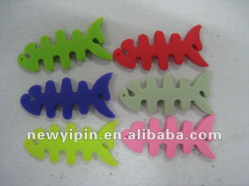 2016 funny fish bone silicone cable winder,easy holder for your earbud,headphone