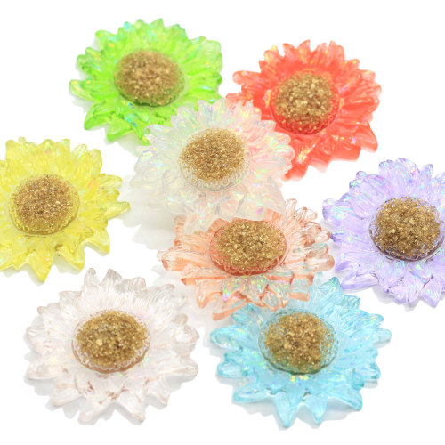 Big Clear Daisy Flower Resin Flower Flatback Cabochon Bead Brooch Patch Diy Crafts Jewelry Make