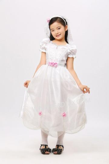 Party Costumes Girls Bride Dress with Veil