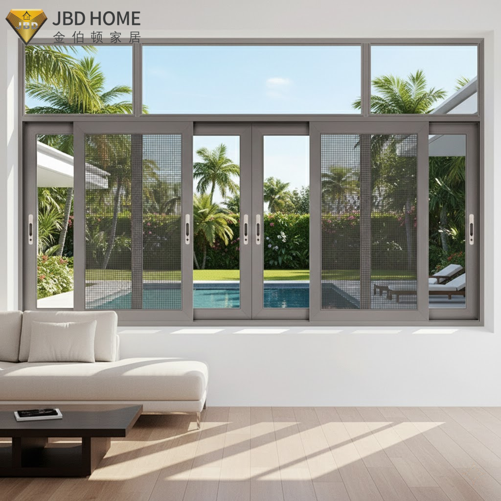 Intsektuen pantaila integratua leiho lerragarri moderno batean