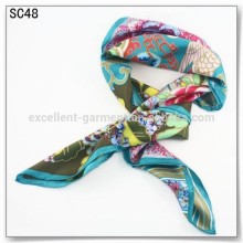 100% silk digital print custom design silk scarf