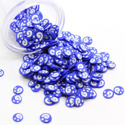 Nouveauté mignon Mini rond bleu polymère argile tranches 500g / sac 5mm filles femmes Nail Art autocollant Slime faisant bricolage décors charges