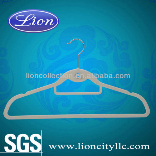 LEC-F5032 Satin Velvet Flocking hanger with metal clips