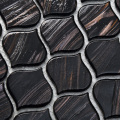 Black Gold lines Glass Arabesque Shape Hall Mosaico