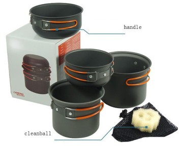 Portable Outdoor Camping Cookware Backpacking Cooking Picnic Bowl Pot Pan Set