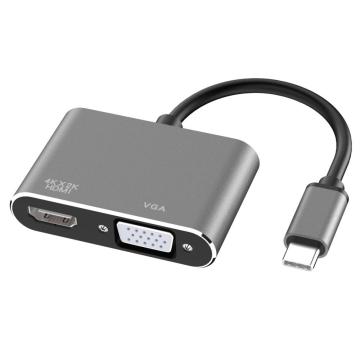 HUB C 2 IN 1 USB CON HDMI VGA