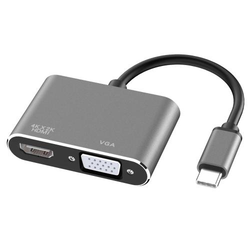 HDMI VGA가있는 2 IN 1USB C 허브