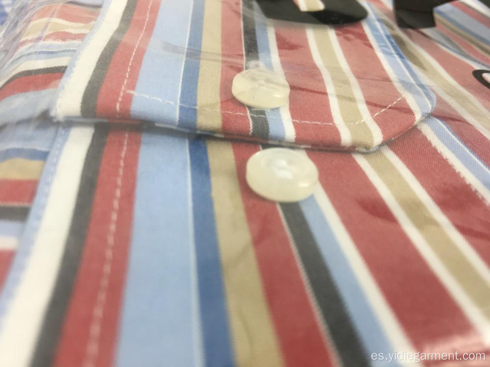 Camisa clásica de bolsillo de manga larga para hombre