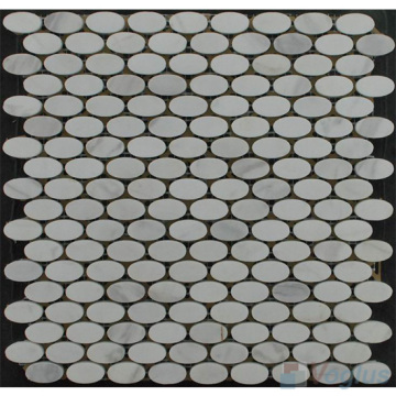 Eastern White Plished Oval Shape Mable Mosaic