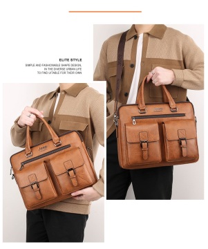 Mens PU Leather Attache Briefcase Messenger Lawyer Bag