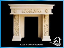 Contemporary cast stone fireplace