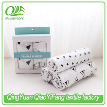 black and white patterns printed baby swaddle blanket