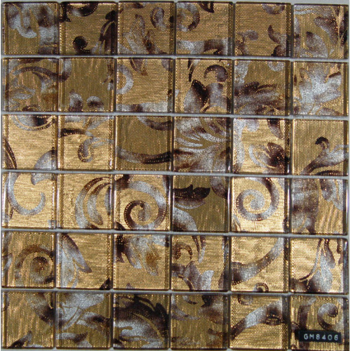 Mosaico de vidrio aluminio oro brillante