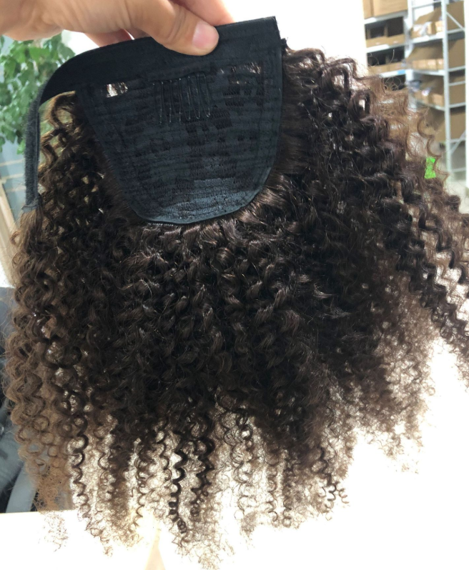 Wrap Around Ponytail 100% Virgin Human Hair Silky Straight, Remy Brazilian Human Hair Drawstring Ponytails