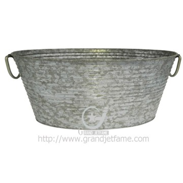 garden decoration oval galvanized pot