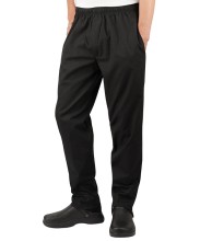 Cotton/poly chef pants black twill