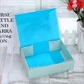 Caja regalo plegable azul rosa con tapa plana