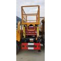 Telescopic boom lifting height aerial platform trucks