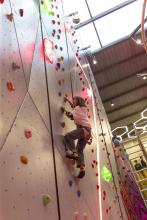 children rock climbing wall
