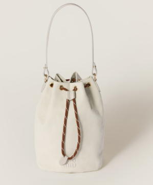 White Leather Bucket Bag