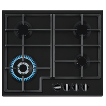 Zanussi Gas Hobs Black Tempered Glass