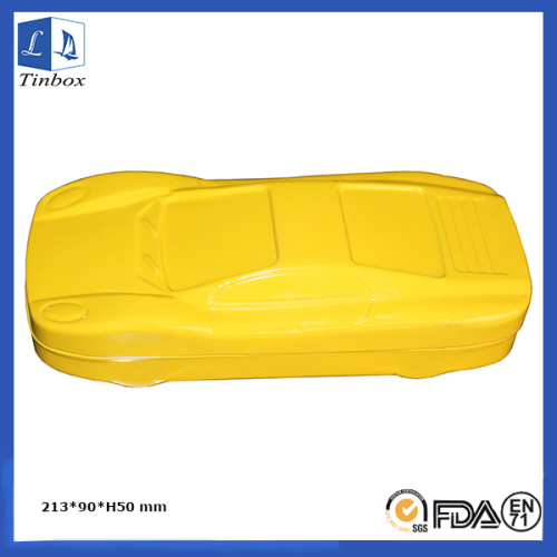 Yellow Car Shape Stationery Tin Box