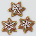 Hot Selling Snowflake Cookies Shaped Resin Beads Charms 100pcs/bag Phone Shell Spacer Kids DIY Craft Decor Items