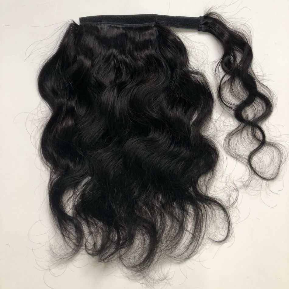 Wholesale Long Wavy Ponytail Human Hair Straight and kinky curly Drawstring Ponytails Clip in Hair Ponytail for Black women